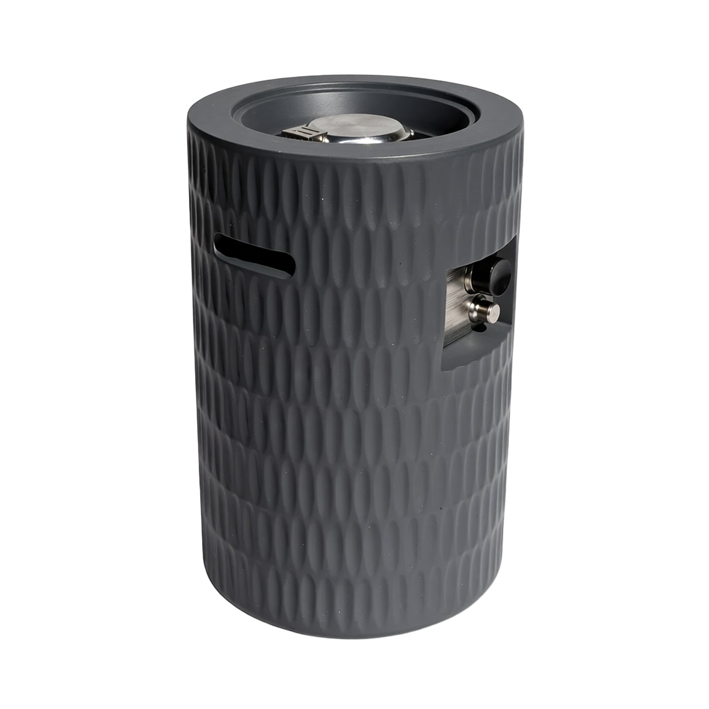 26" Propane Fire Pit - Outdoor Gas Patio Fire Column with Hidden Tank, Dark Grey