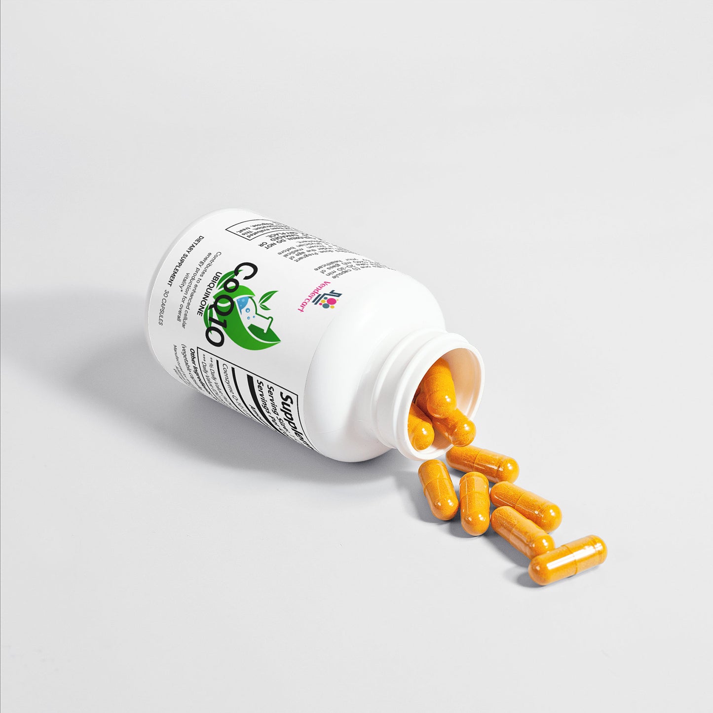 CoQ10 Ubiquinone Supplement - 30 Vegetable Capsules for Cellular Health