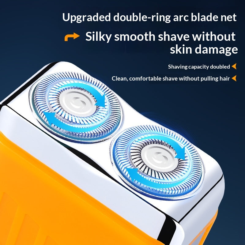 Portable Rechargeable Mens Shaver - Dual Blade Washable