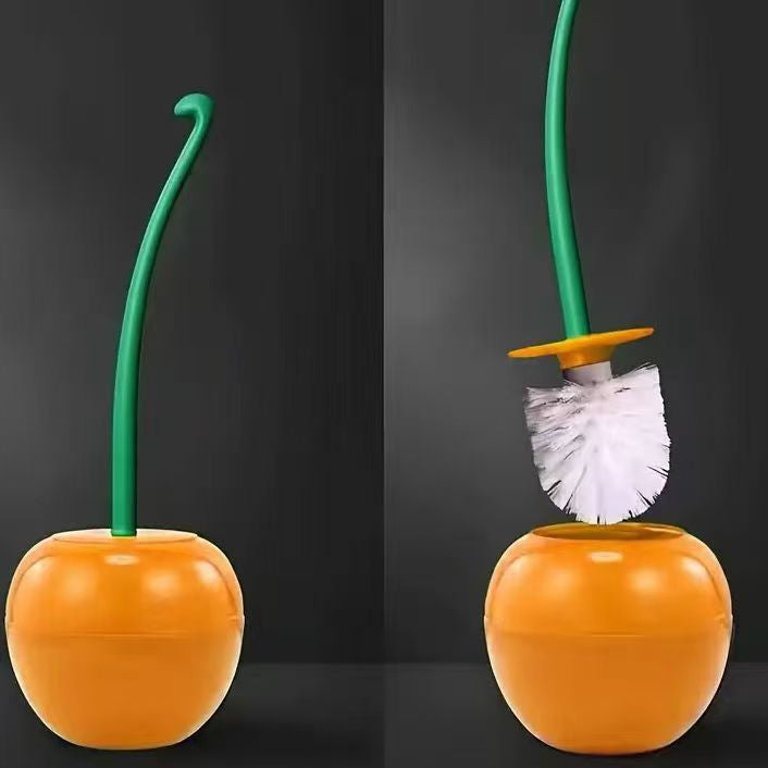 Cherry Toilet Brush with Orange Handle - 13x13x38cm Bathroom Cleaning Tool