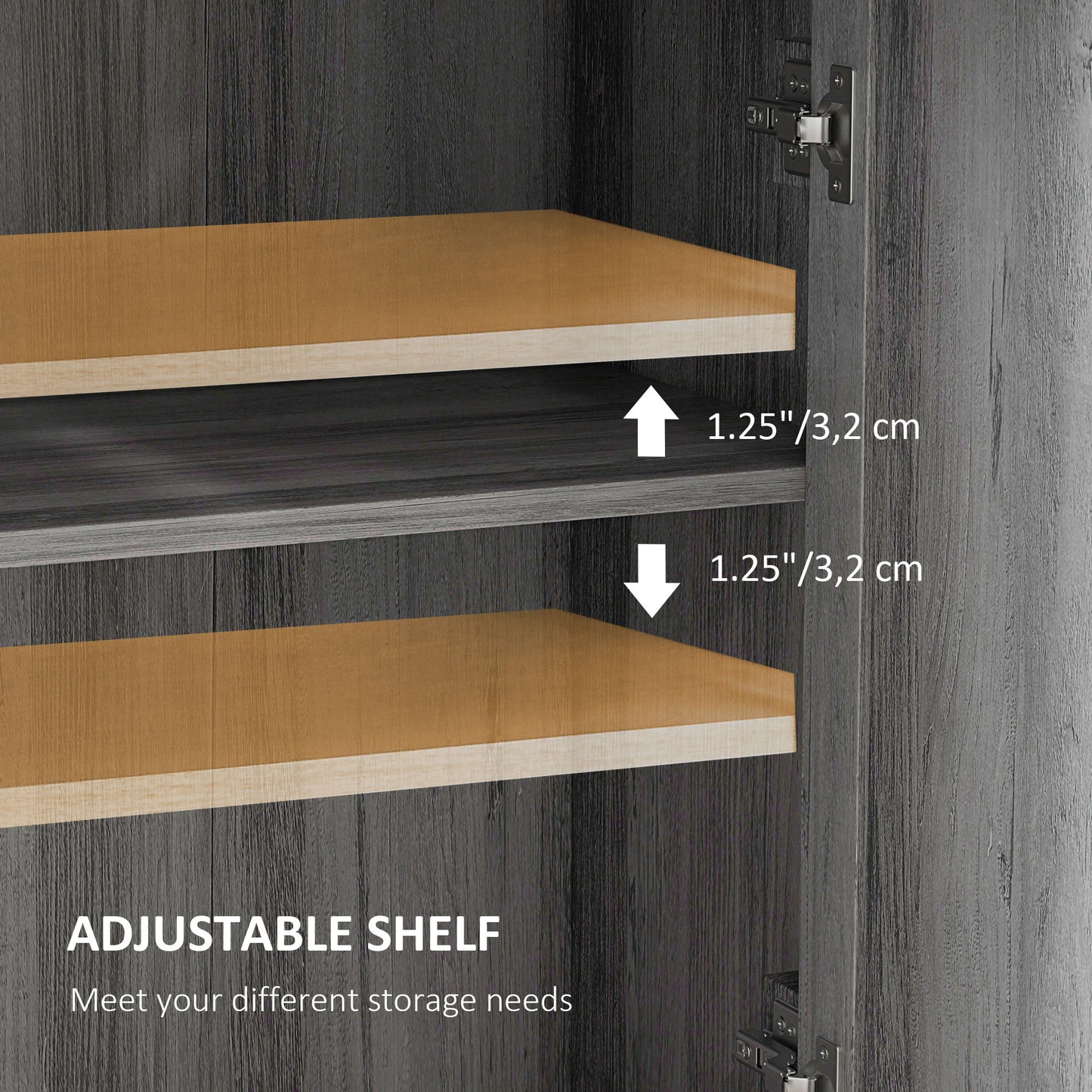 Freestanding Farmhouse Sideboard Storage Cabinet - Gray