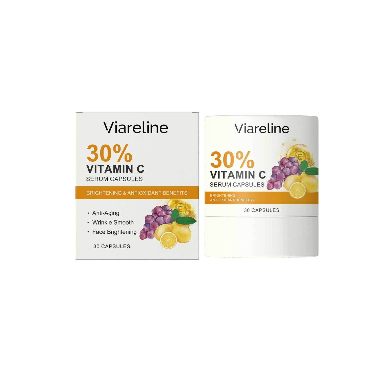 Vitamin C Serum Capsules - Hydrating Facial Skin Care, 30 Pack