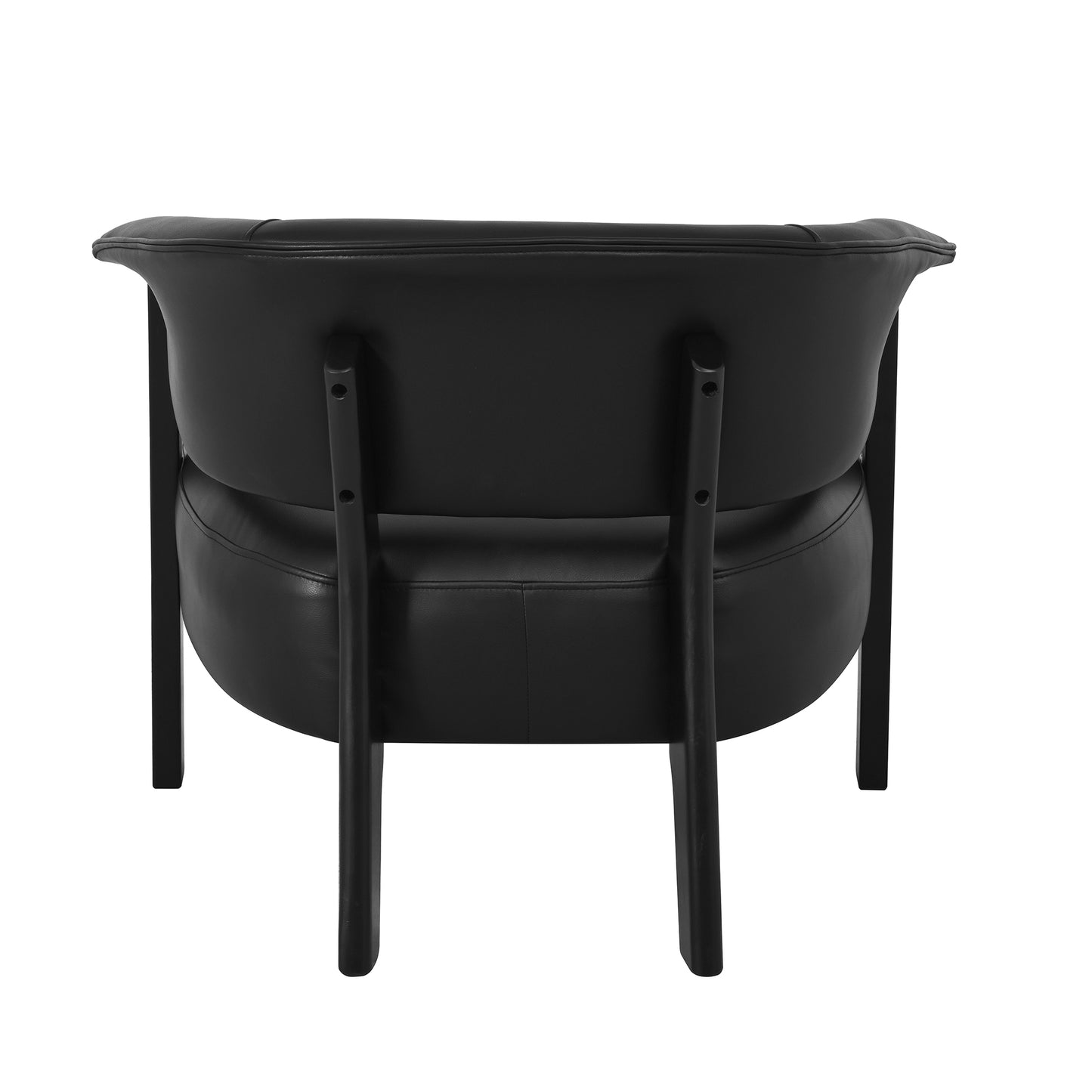 Faux Leather Wingback Accent Chairs Set of 2 - Black