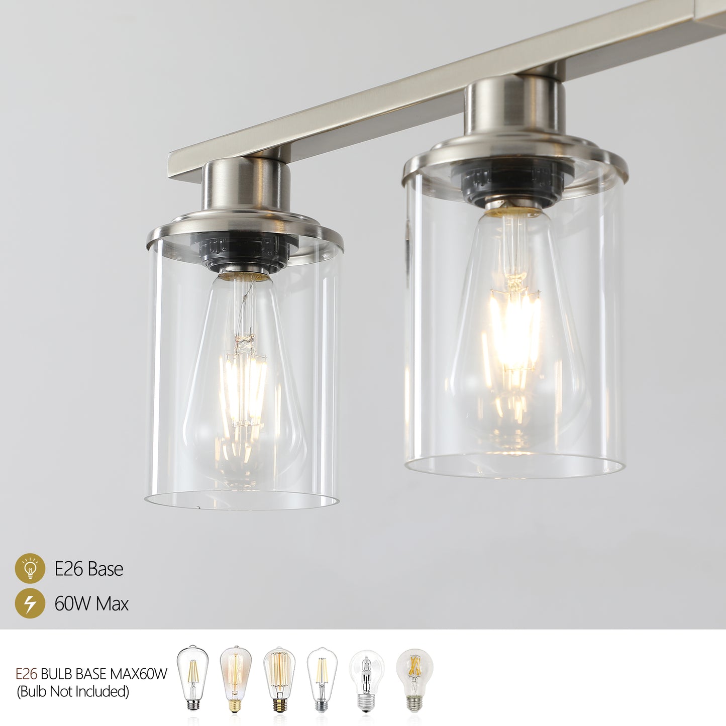 Brushed Nickel 5-Light Chandelier - Modern Pendant Light Fixture