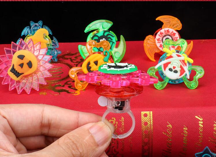 Halloween LED Finger Lights Glowing Ring Toy for Kids & Party Decor