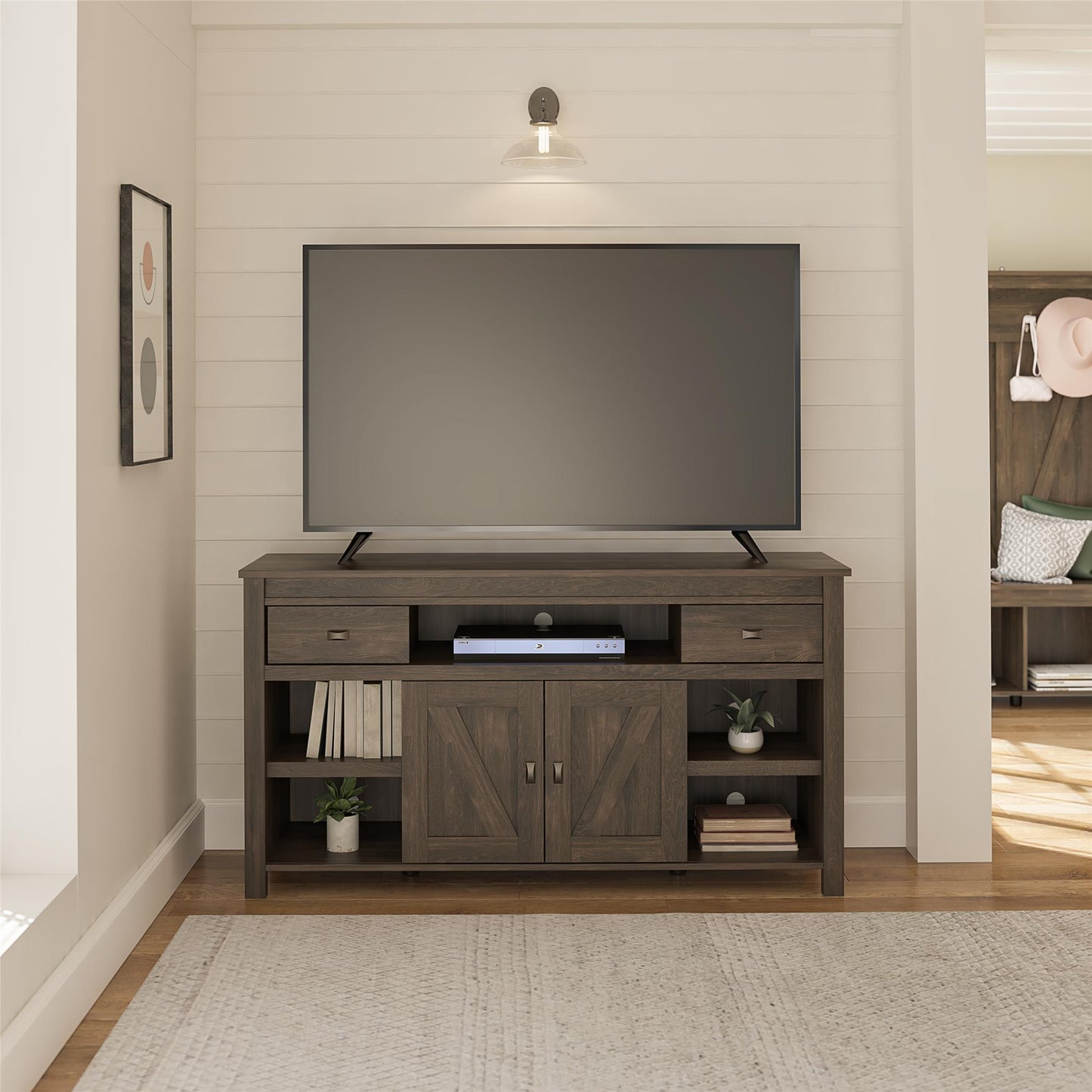 Farmington TV Stand for TVs Up to 60" - Oak Finish