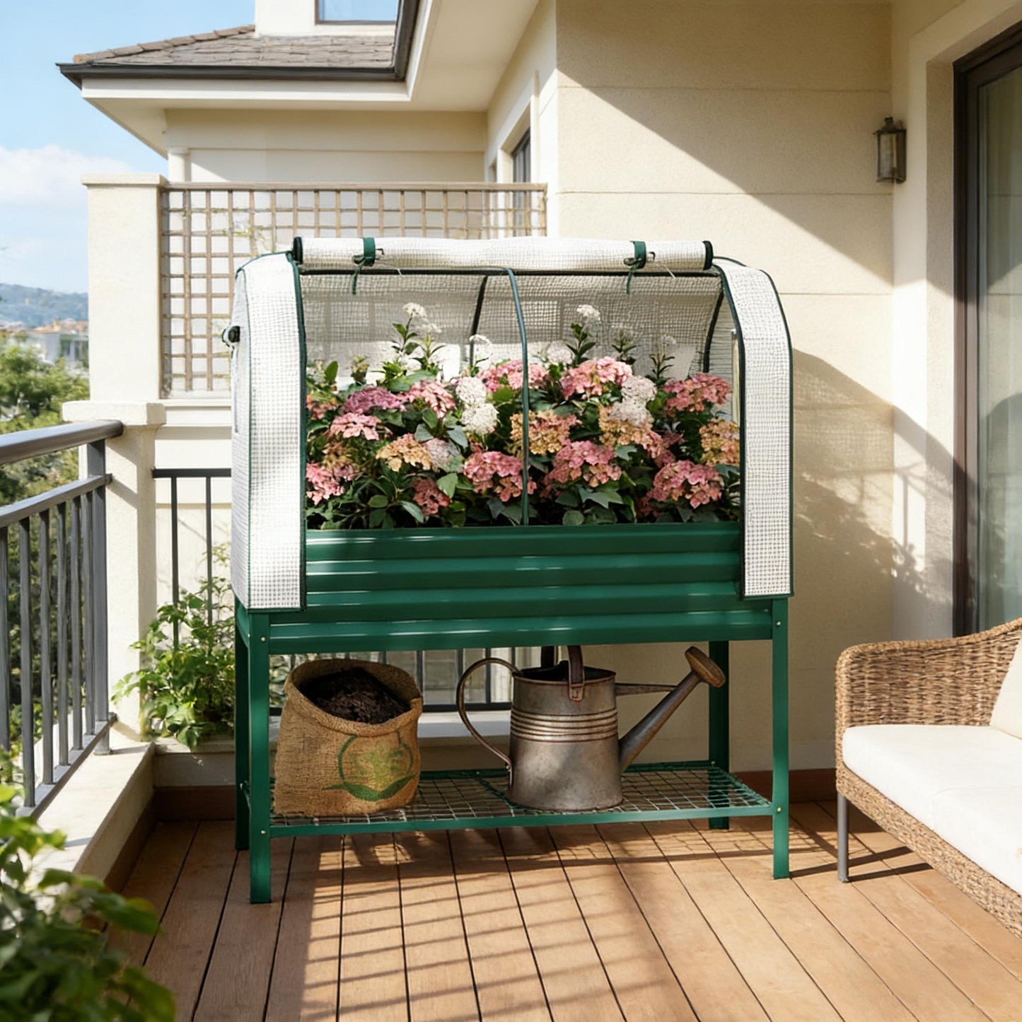 Raised Garden Bed with Greenhouse Cover - 47.2" L x 21.7" W x 55.1" H
