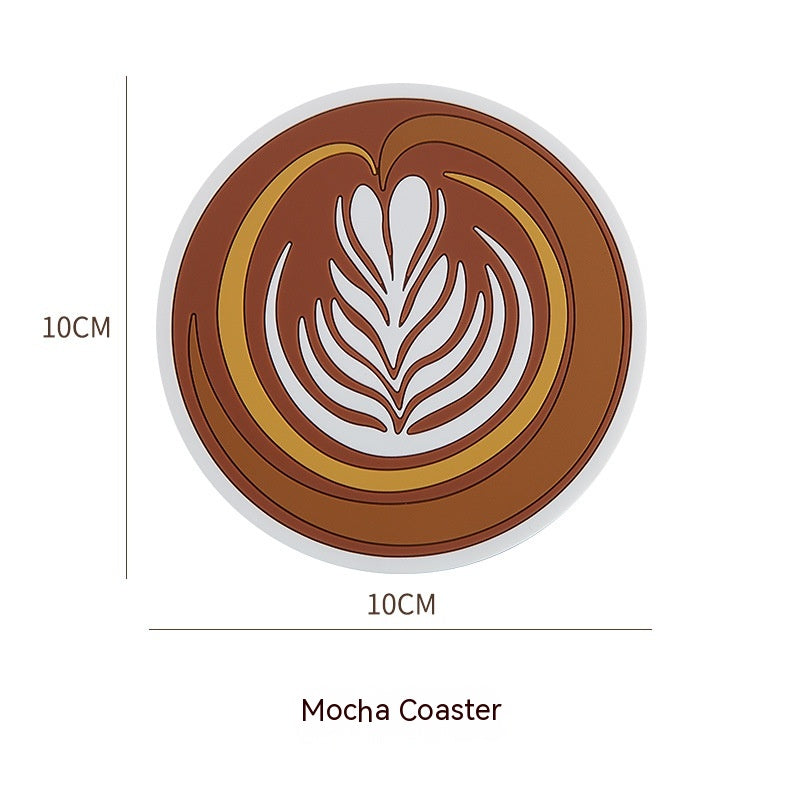 Anti-Scald Round Coffee Cup Mat - Thickened PVC Drink Coaster Set