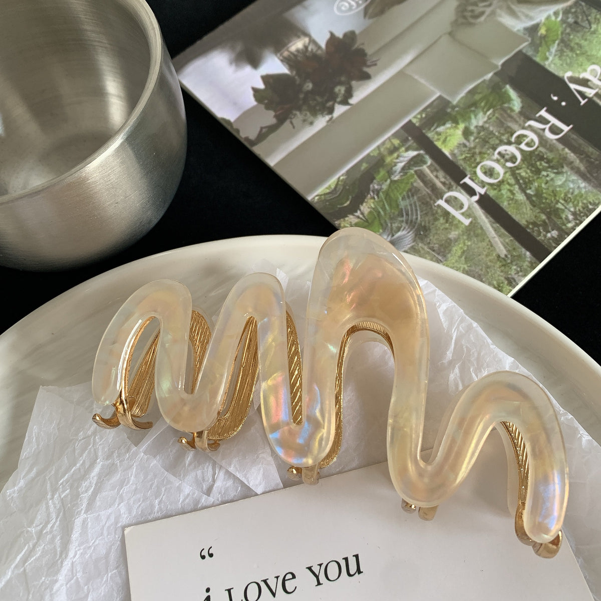 Acetate Wavy Hair Clip for Women