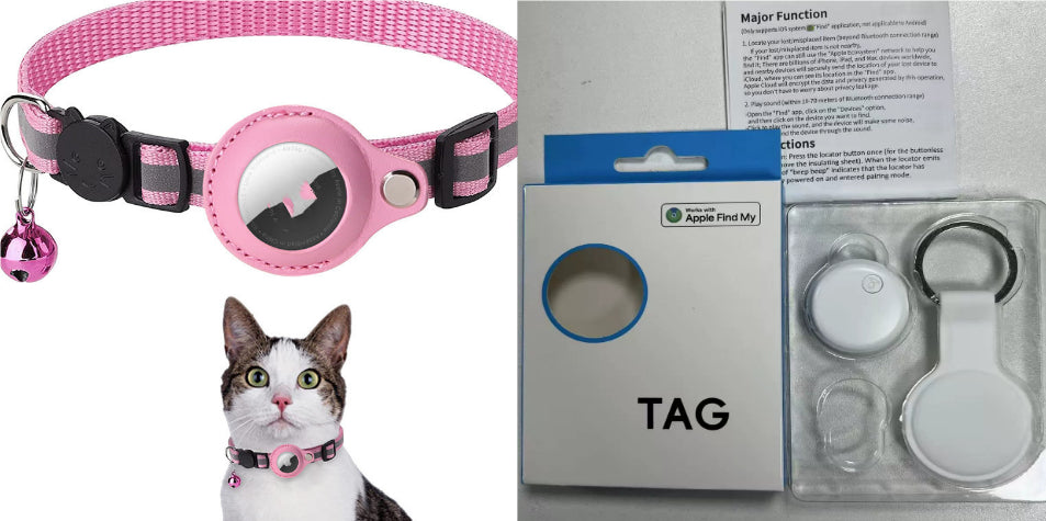 Reflective Waterproof Pet Collar Case for Airtag - Dog & Cat Nylon Accessory