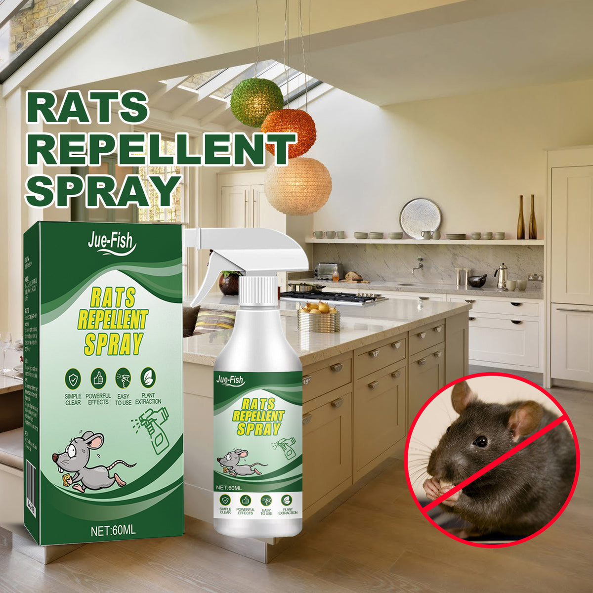 Rat Repellent Spray 60ml Pest Control for Kitchen Storage