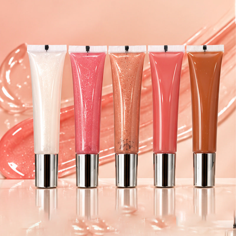 Shimmering Lip Gloss and Lip Care Oil Set - Anti-Chapping, Glittering Finish