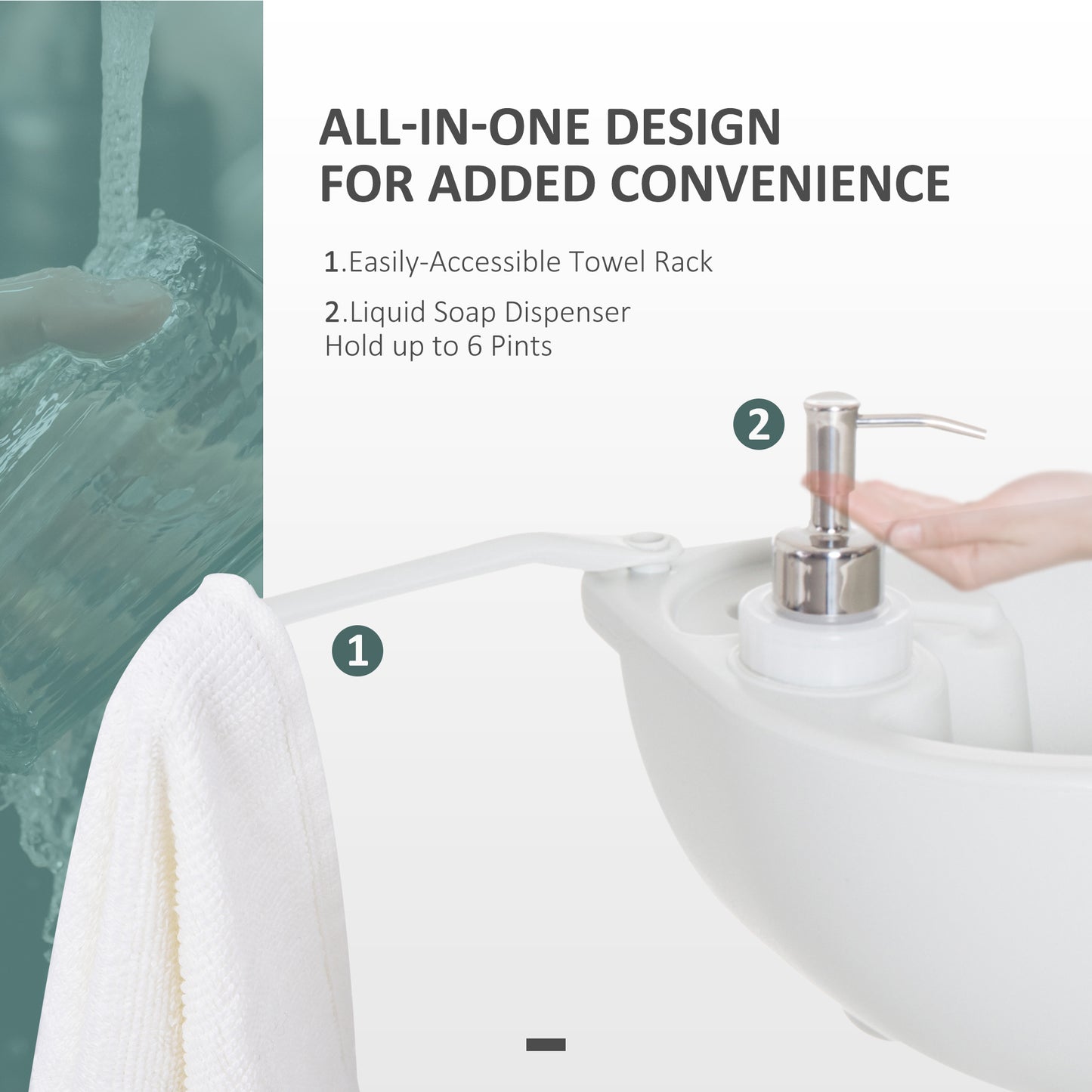 Portable Handwashing Sink with 4.5 Gallon Tank & Wheels