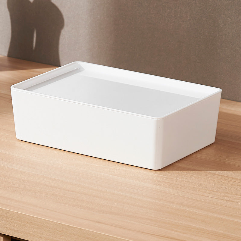 Pet Storage Box with Cover - White, Multi-Size Organizers for Pet Supplies