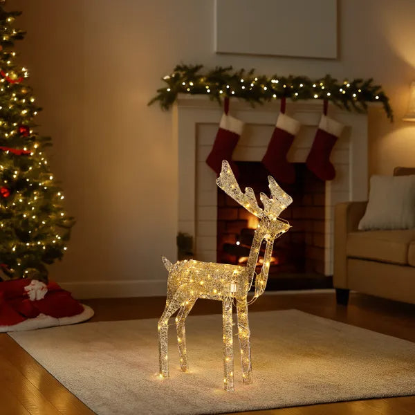 3.6FT Motorized Christmas Reindeer with LED Lights for Indoor & Outdoor Decor