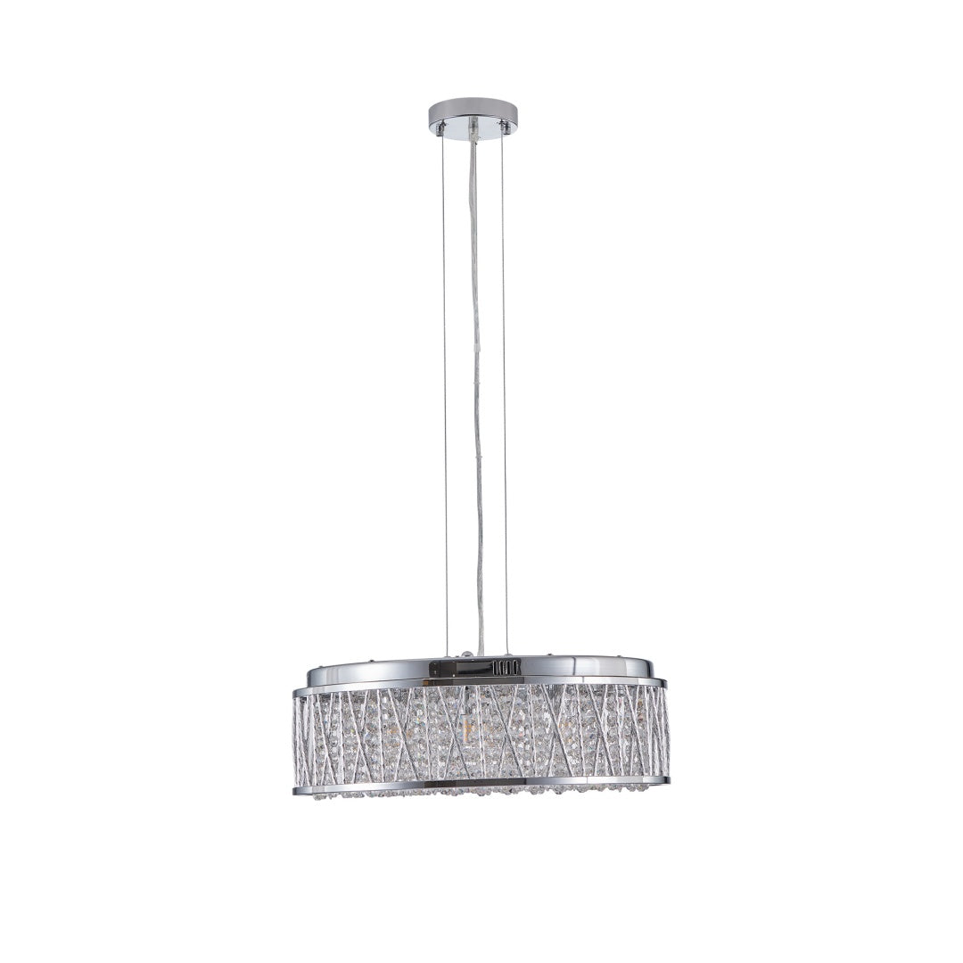 Modern Crystal Chandelier - 19 Inch Round Ceiling Light Fixture