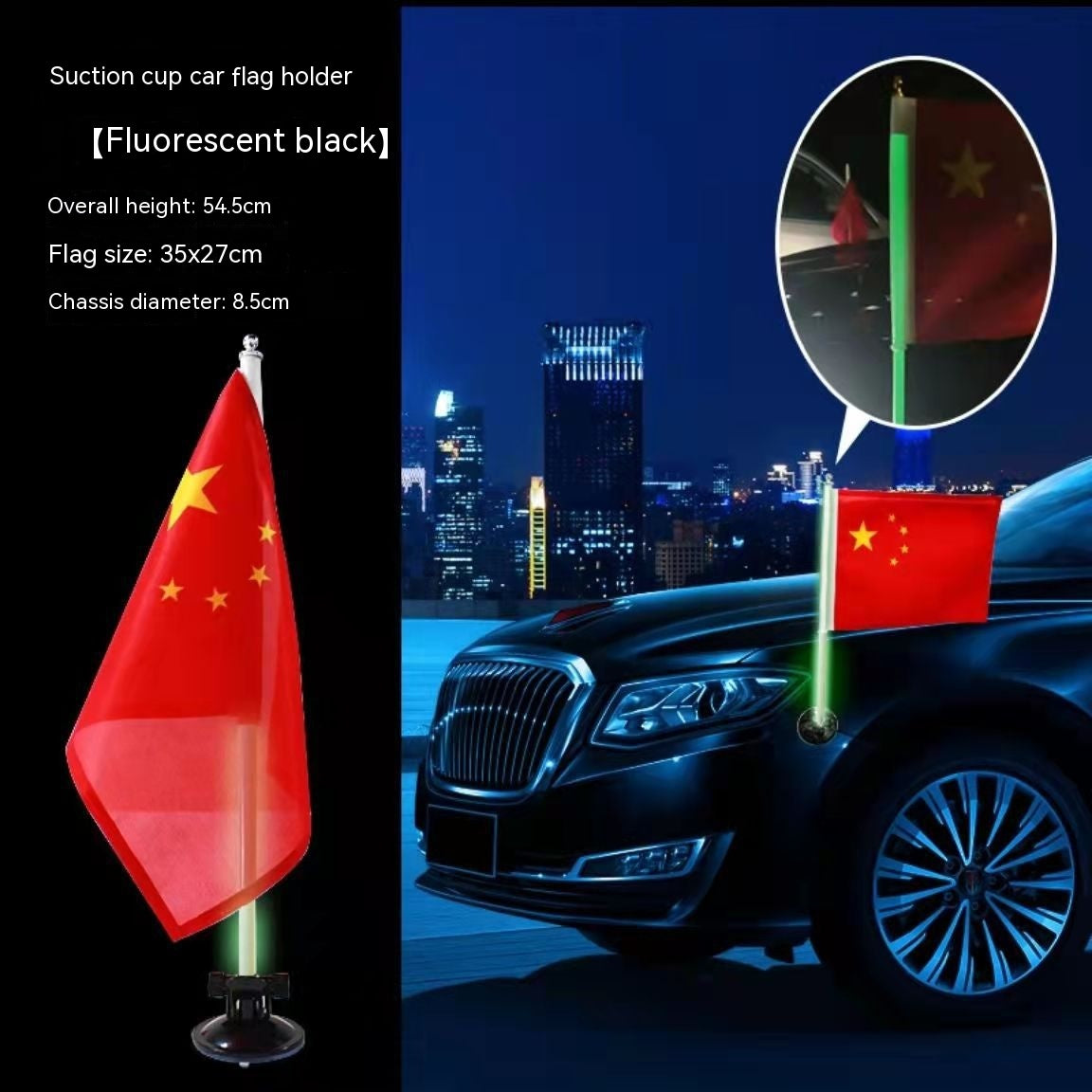 Telescopic Vehicle Flagpole Mount for Cars Trucks & RVs - Stainless Steel, 45cm