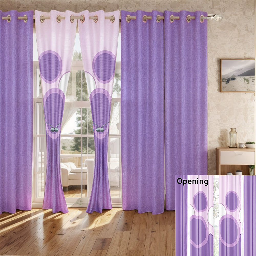 9-Piece Lavender Geometric Room in a Bag Set - Heavyweight Bedspread & Curtains