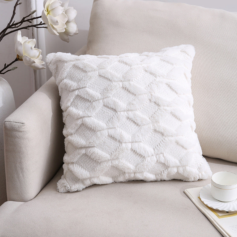 Nordic Double-Sided Plush Pillow Cover 45x45cm Sofa Cushion Case Home Decor