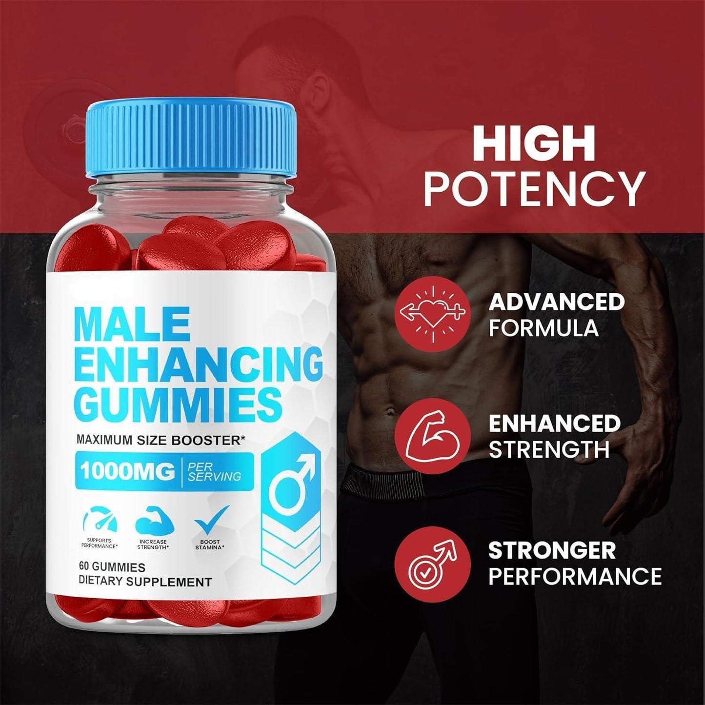 Male Enhancing Gummies - Sexual Wellness Supplement, 1 Bottle