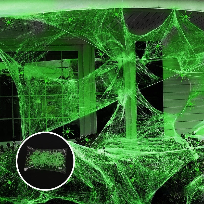 Luminous Halloween Spider Cotton Decorations for Haunted House & Party