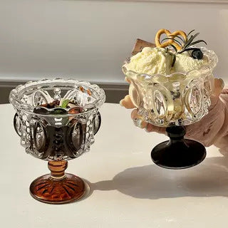 European Style Carved Glass Drinkware - 210ml Home Bar Glasses Set