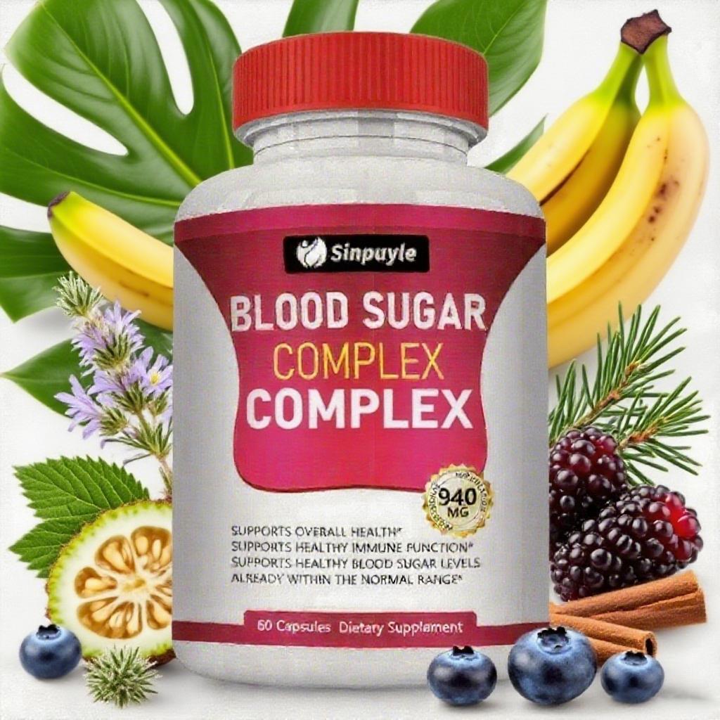Blood Sugar Complex Supplement - 20 Active Ingredients, 60 Capsules