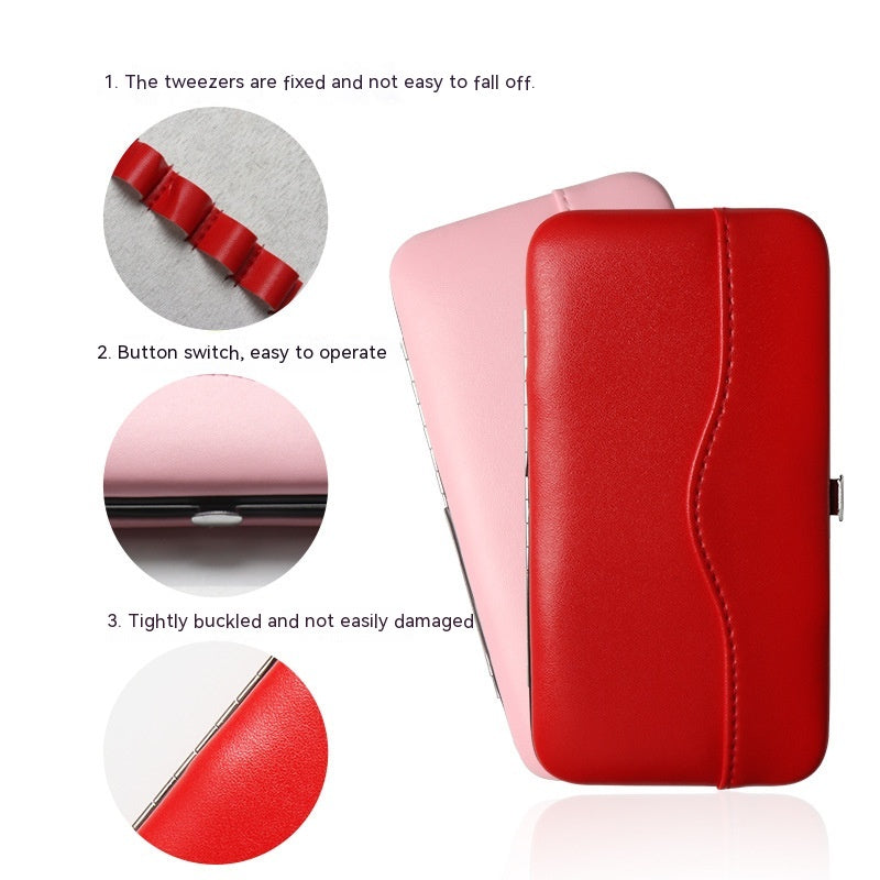 Eyelash Tweezers Storage Bag for False Eyelashes - Black, White, Pink, Red