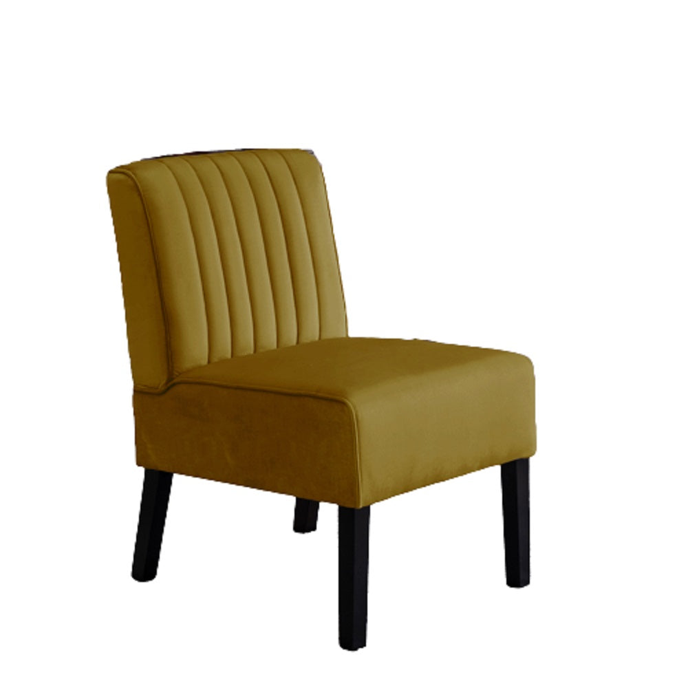 Reese Mid Century Modern Accent Chairs Set of 2 - Yellow Velvet
