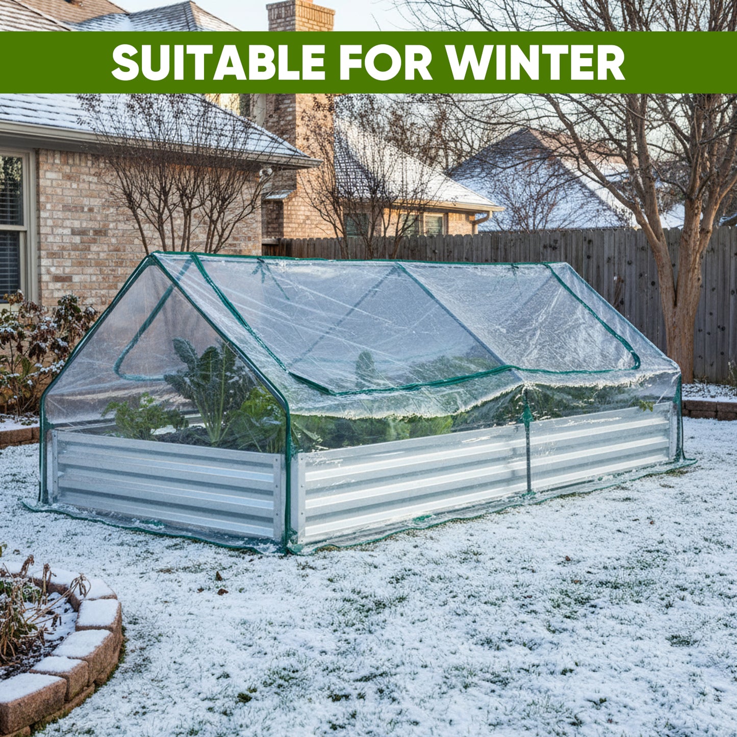 Greenhouse with Double Zipper Doors Waterproof UV Protection for Flowers, Vegetables & Herbs - Multiple Sizes