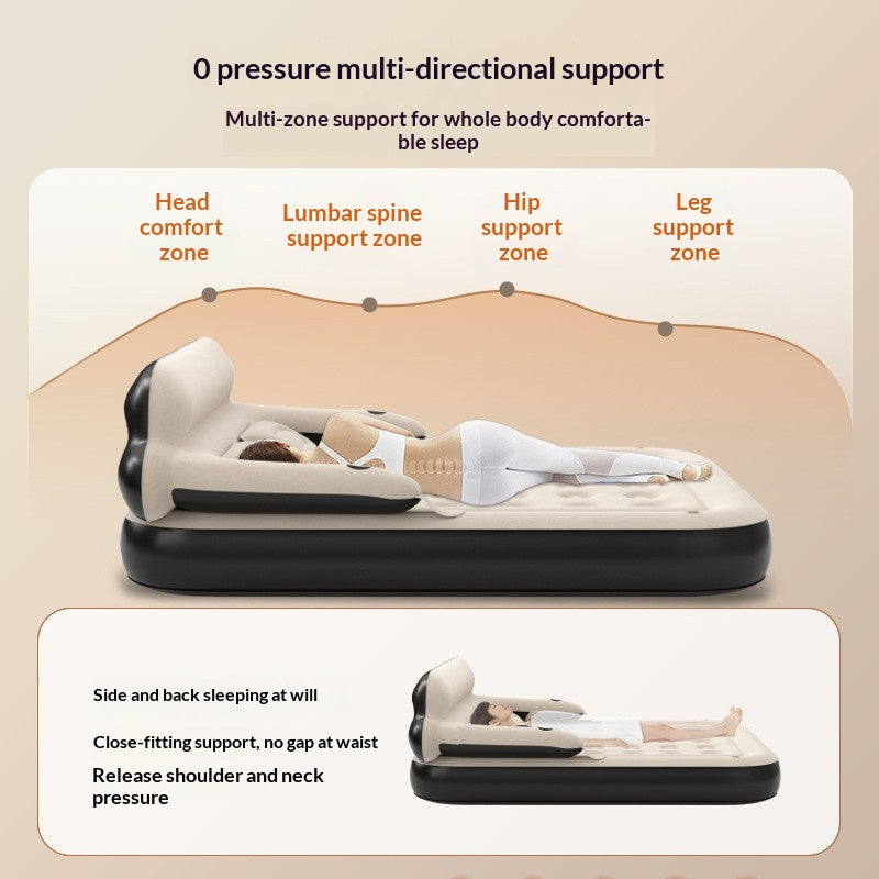 Extra-Large Air Mattress for Home Use - Double & Single Size, Dark Blue
