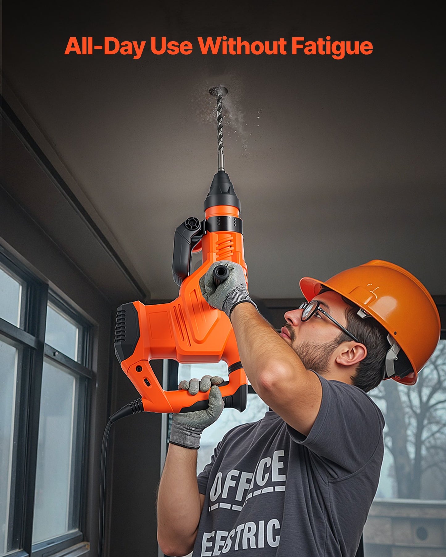 Corded Rotary Hammer Drill Kit 2 Inch 1600W with 3 Modes - MultiColor