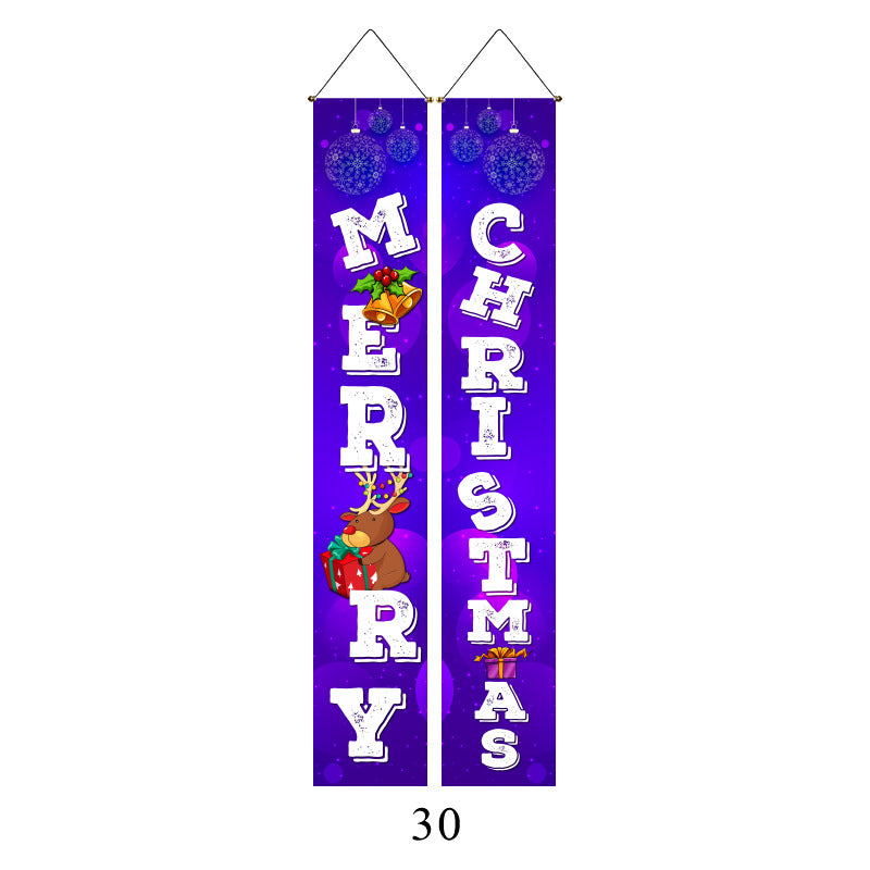 Christmas Lattice Curtain Hanging Flag for Festive Decor - Multiple Styles