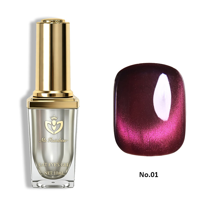 Rainbow Starry Cat Eye Gel Polish - 10ml Magnetic Shimmer Nail Gel