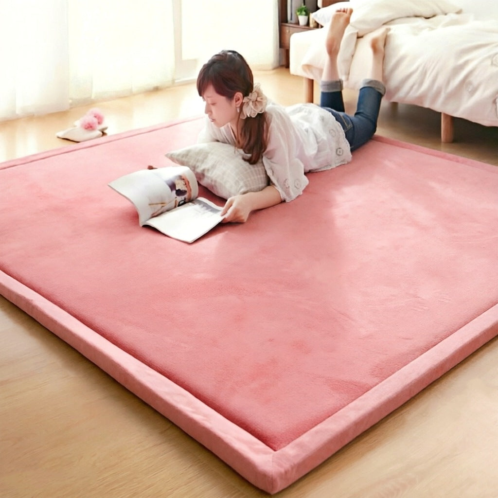 Children's Thick Coral Fleece Rug - Soft Playroom Carpet for Kids
