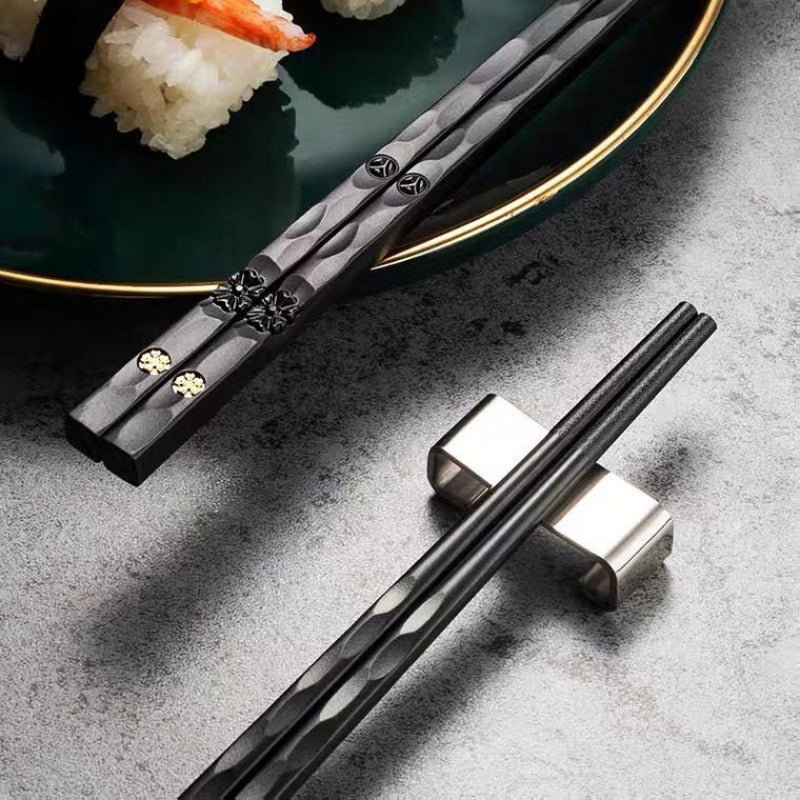 Family Alloy Chopsticks Set - Mold-Free, Antibacterial, Durable, Japanese Style