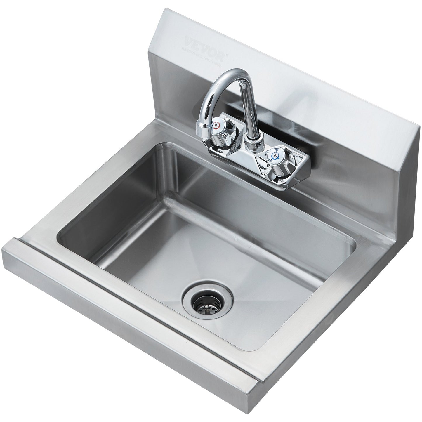 Stainless Steel Commercial Hand Sink with Faucet - 17 x 12.8 Inch