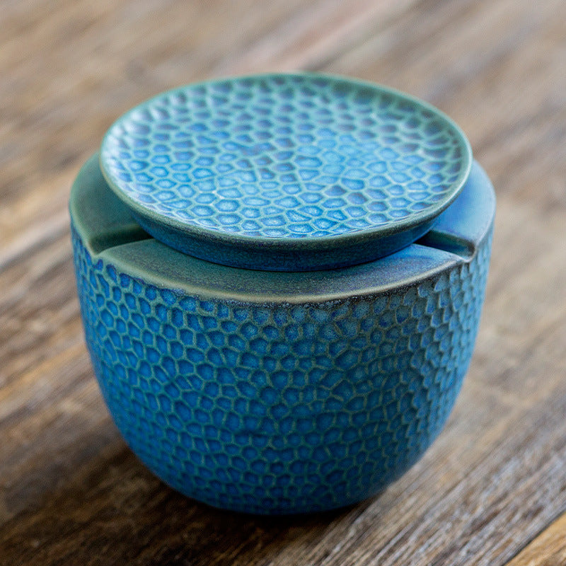 Ceramic Wind and Fly Ash Jar with Lid for Household Storage