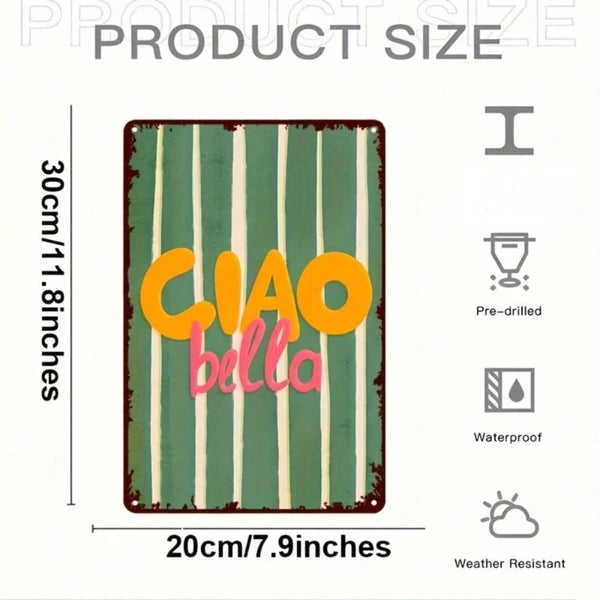 Metal Tin Sign Wall Decoration - 20 cm x 20 cm