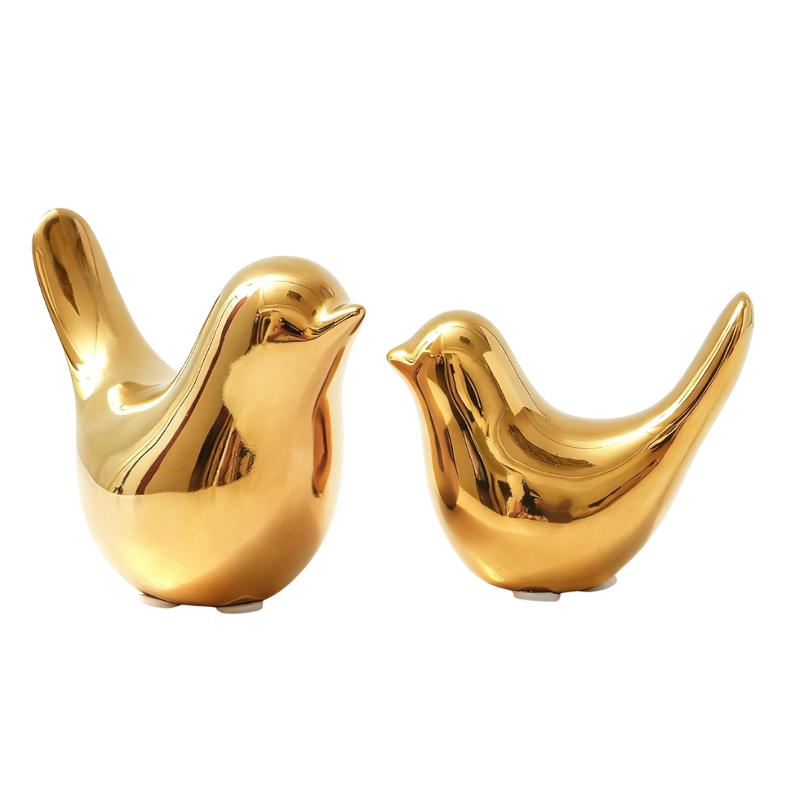 Gold Bird Statues - Modern Decorative Ornaments for Home & Office