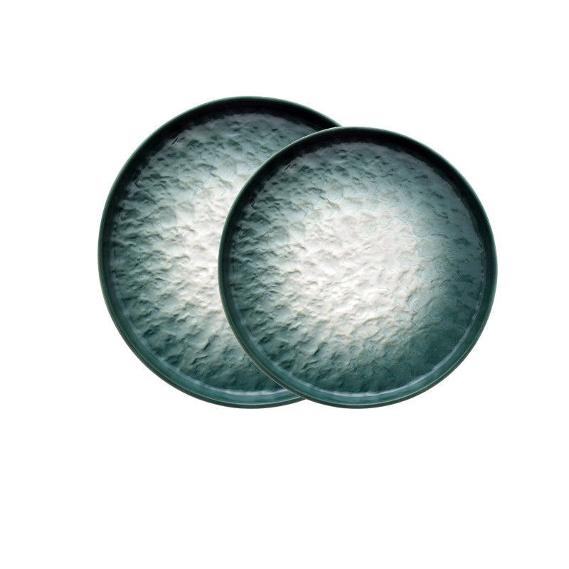 Gradient Emerald Stone Pattern Dinner Plate - 6/8/10 Inch Nordic Style Porcelain