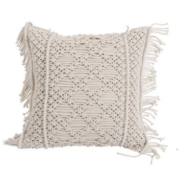 Hand-Woven Braid Rope Tassel Pillow 45x45cm Home Decorative Cushion