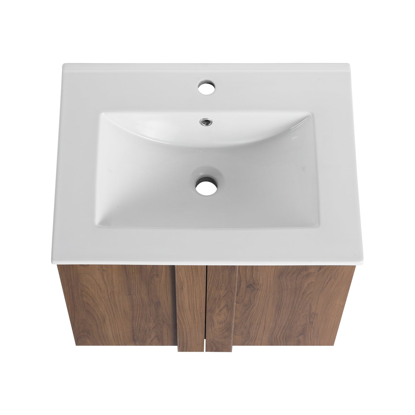 24" Floating Bathroom Vanity with Sink - Brown Ebony