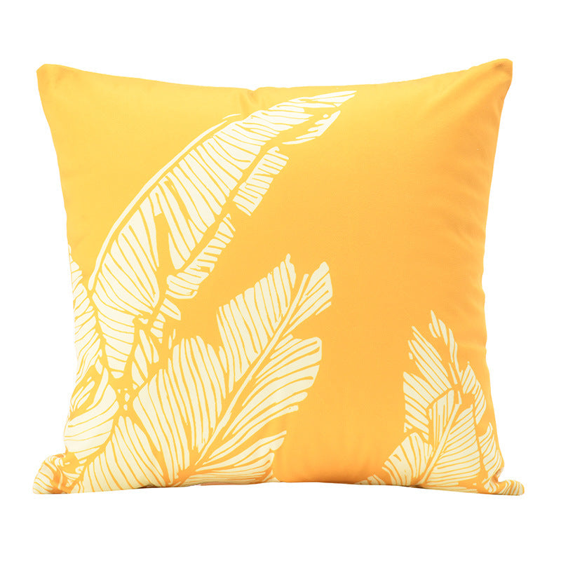 Short Plush Ginkgo Leaf Pillow Cover - Modern Home Decor Cushion