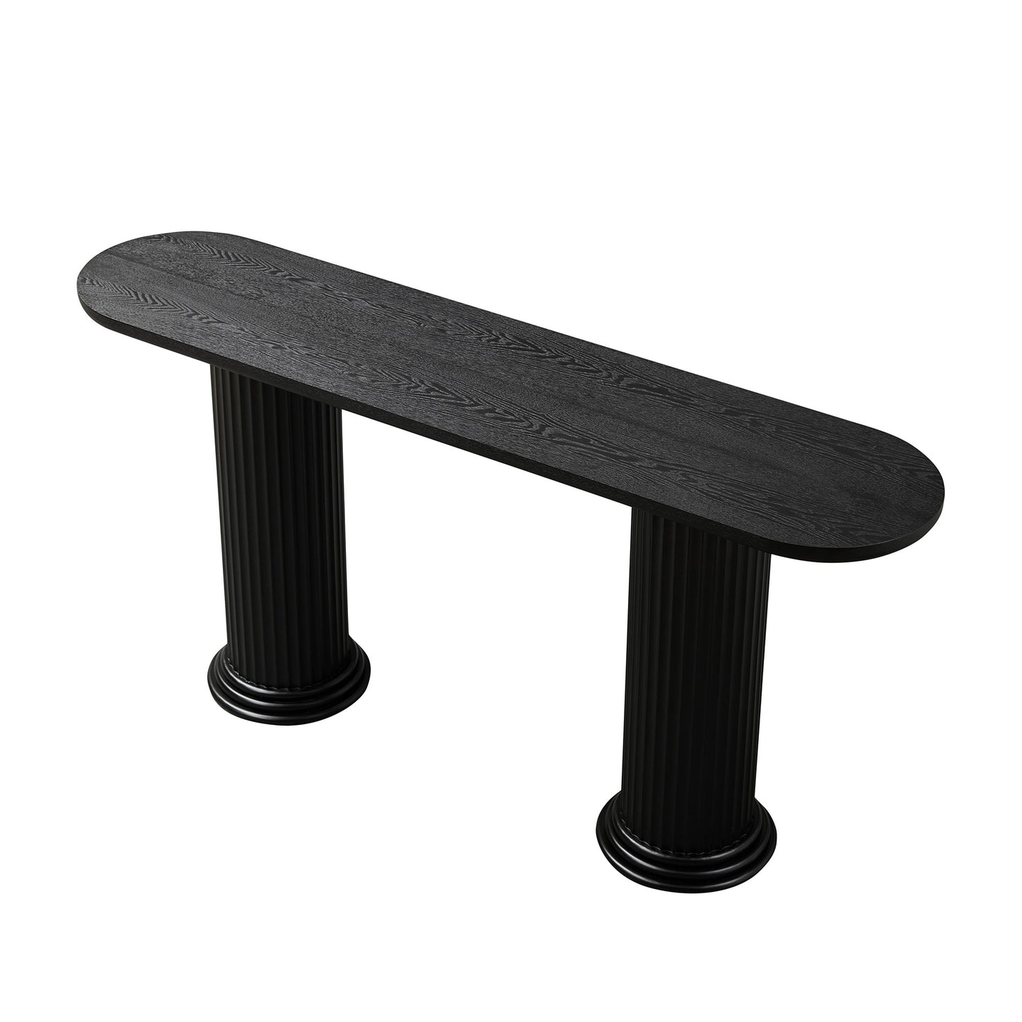 Modern Black Console Table with Roman-Style Legs - 62.99 Inch