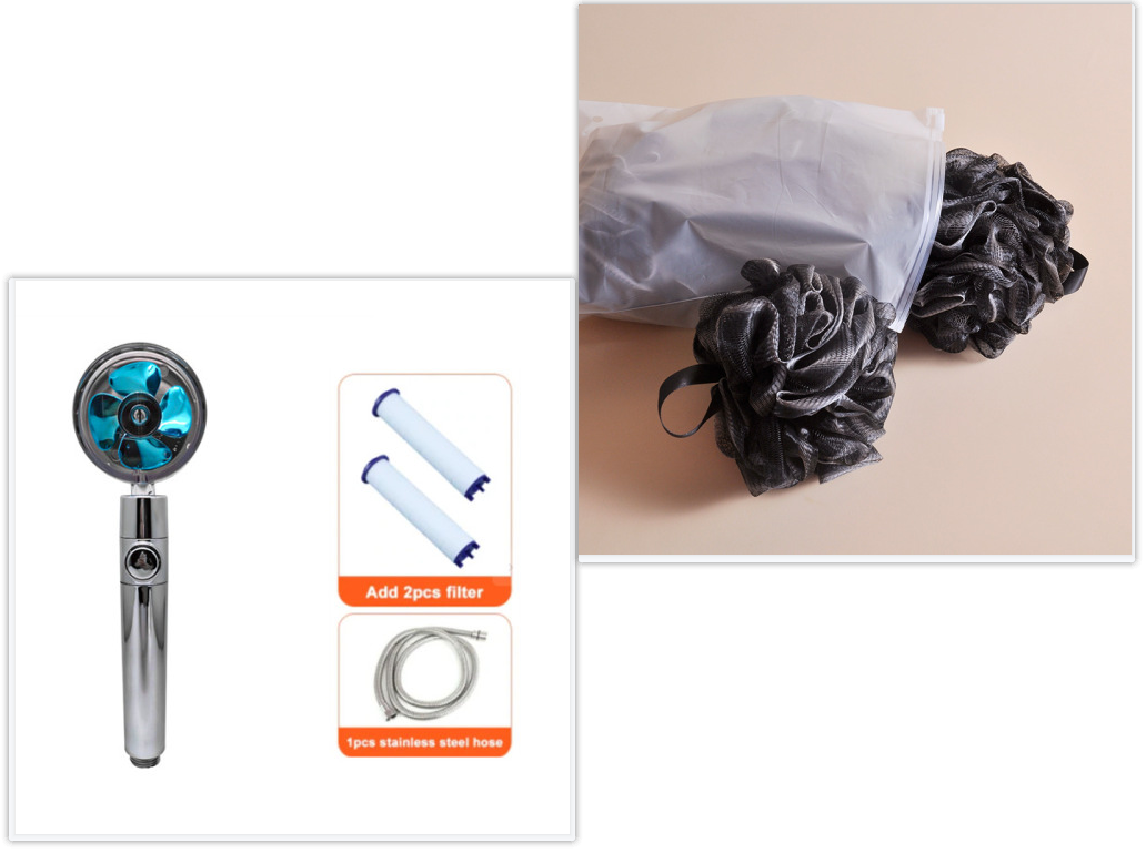 Men's Black Bamboo Charcoal Shower Ball - Home Bathroom Accessory