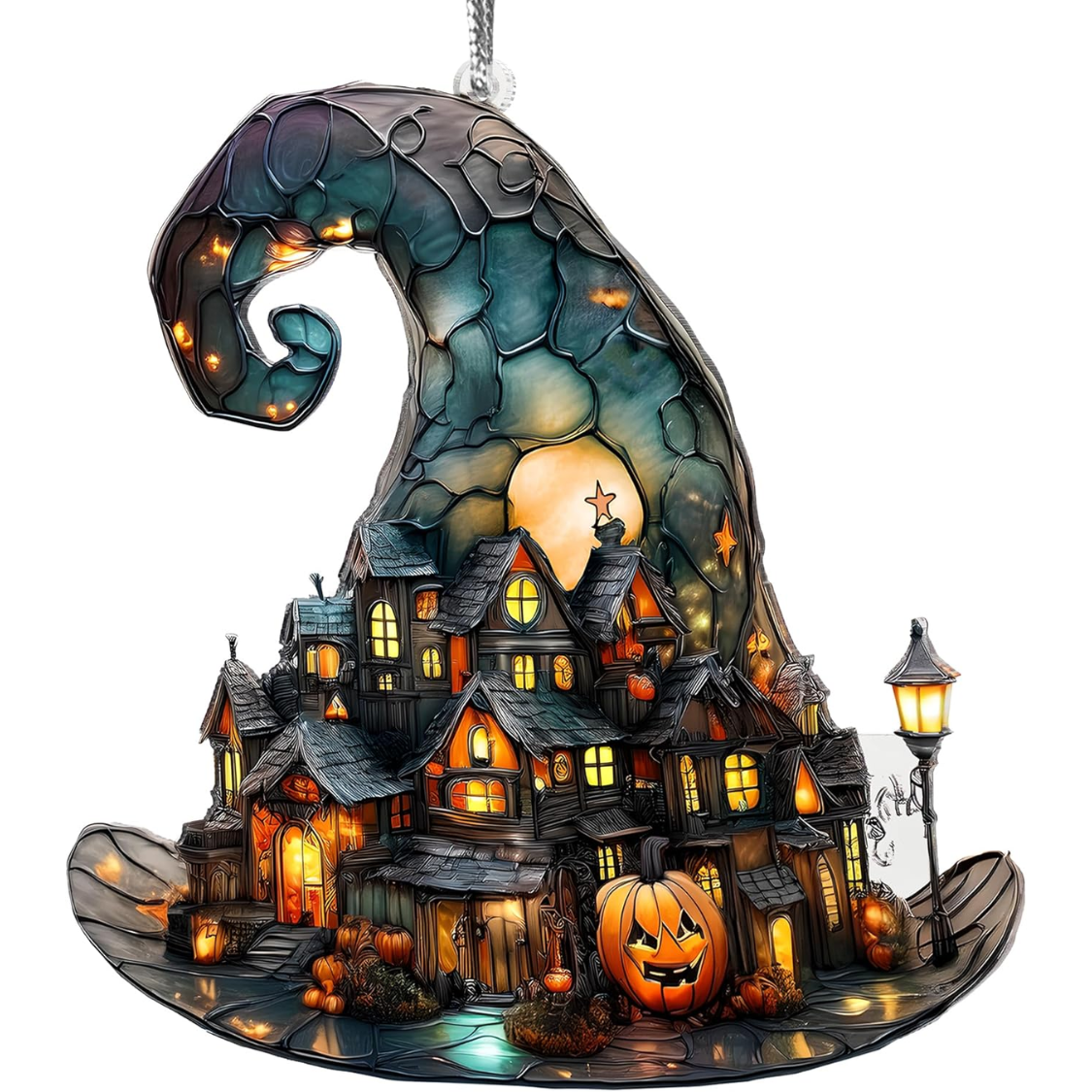 Cute Ghost Ornament for Halloween Decor - Black