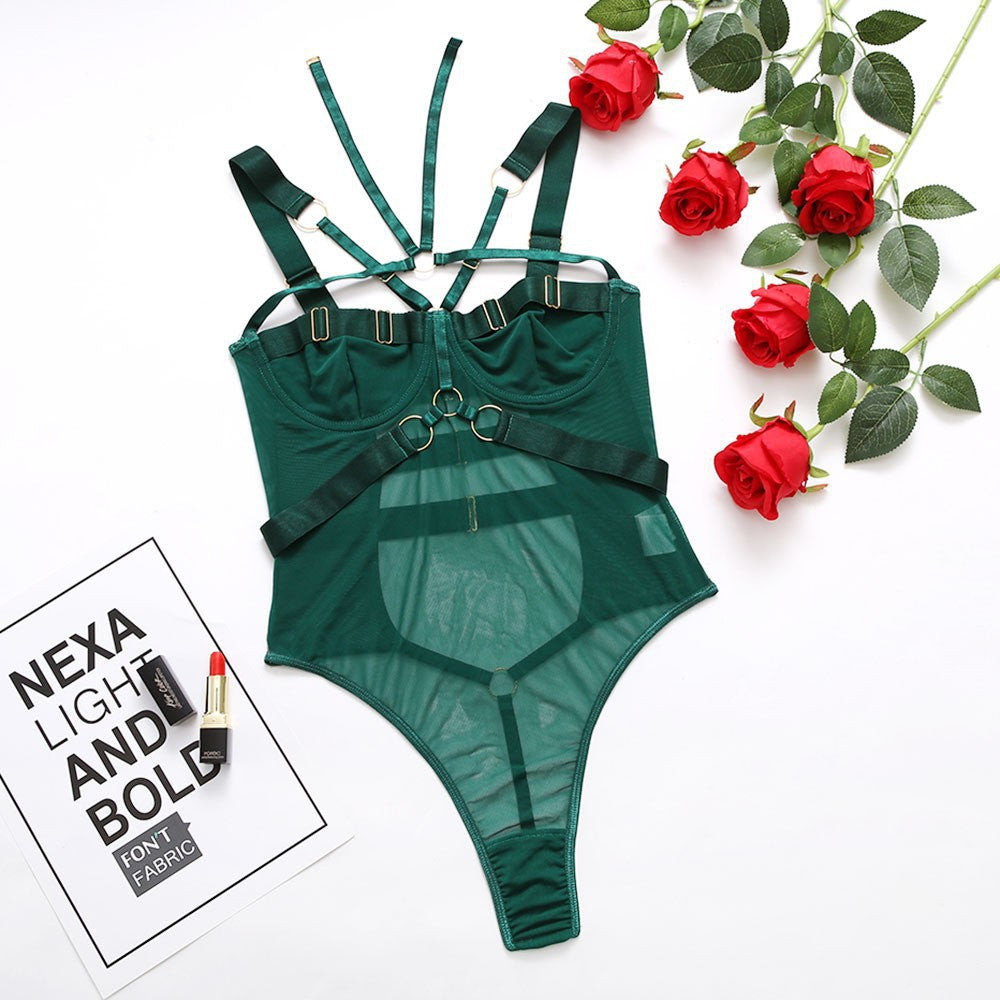 Women’s Breathable Mesh Lace-Up Jumpsuit with Multi-Color Options, Sexy & Stylish