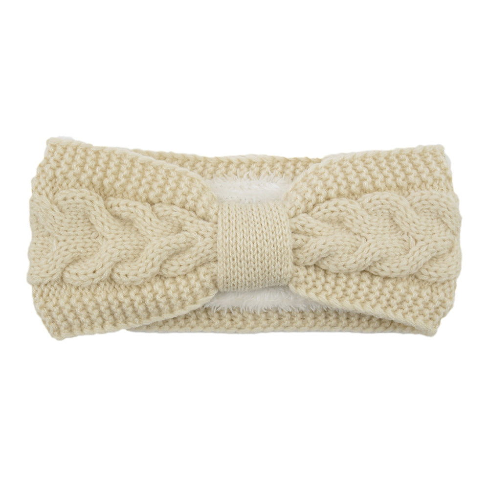 Fleece Knitted Headband Twist Bow – Multiple Colors
