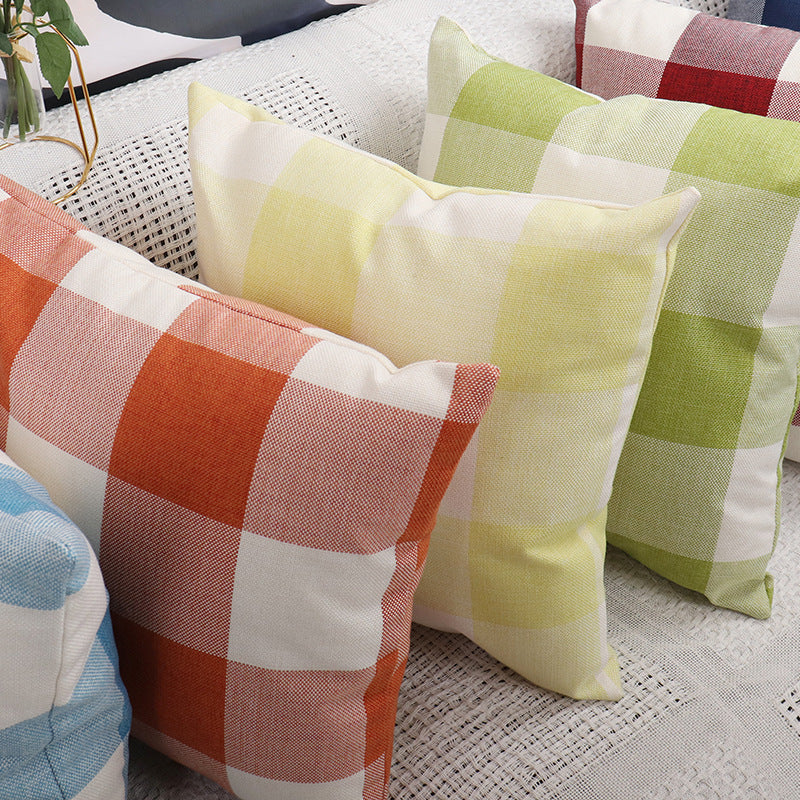 Plaid Pillow Cover for Sofa and Home Decor - Modern Cushion Case